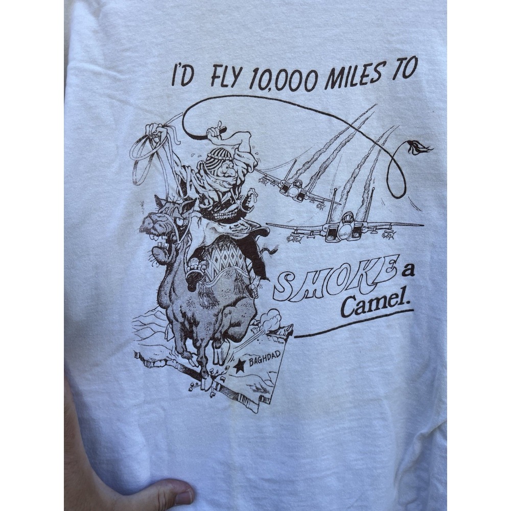 VTG I'd Fly 10000 Miles To Smoke A Camel Saddam Hussein Iraq T-Shirt